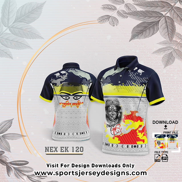 NEX EK 120   WITH GREY AND NAVY BLUE GRADIENT EKVIRA AAI PALKHI SUBLIMATION JERSEY DESIGN