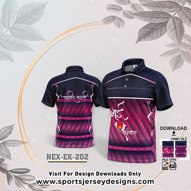 NEX-EK-202  WITH RANI PINK AND NAVY BLUE GRADIENT EKVIRA AAI PALKHI SUBLIMATION JERSEY DESIGN