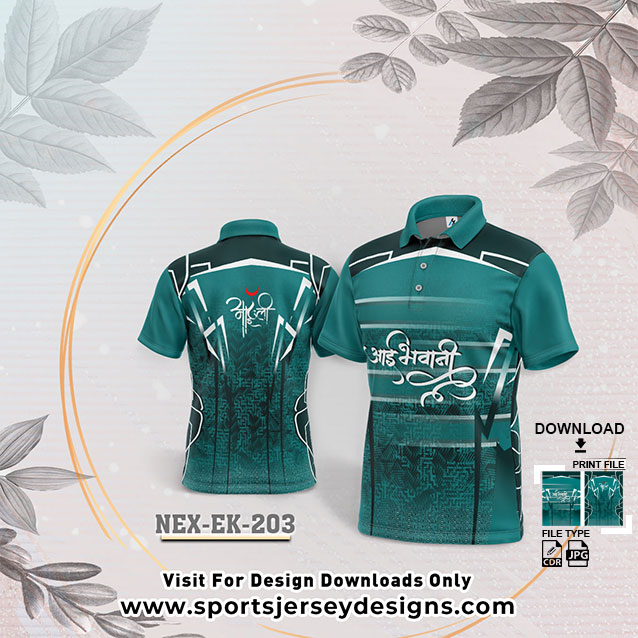 NEX-EK-203  WITH BISLERI GREEN AND WHITE GRADIENT EKVIRA AAI PALKHI SUBLIMATION JERSEY DESIGN