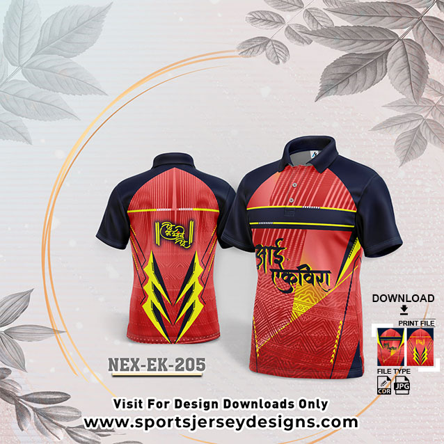 NEX-EK-205 WITH RED AND NAVY BLUE GRADIENT EKVIRA AAI PALKHI SUBLIMATION JERSEY DESIGN