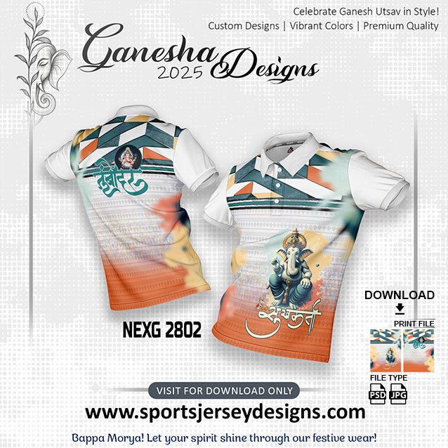 NEXG 2802 Ganesha Festival Design for Sublimation Print: White Color