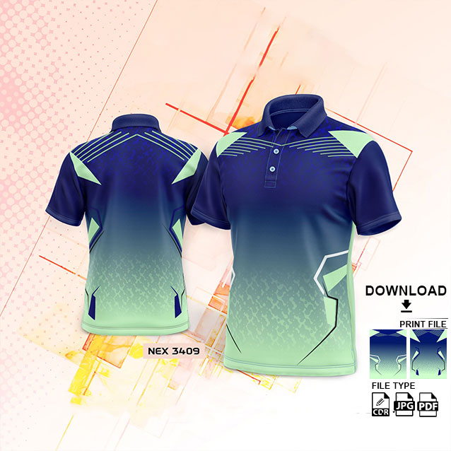NEX-3409- ROYAL BLUE LIGHT GREEN SPORTSWEAR SUBLIMATION JERSEY DESIGN