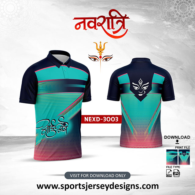 NEXD-3003 Navaratri Festival Design for Sublimation Print With The Combination Of Sea Green And Navy Blue Color