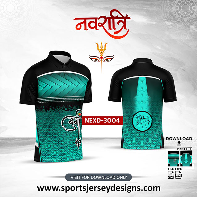 NEXD-3004 Navaratri Festival Design for Sublimation Print With The Combination Of Sea Green And Black Color