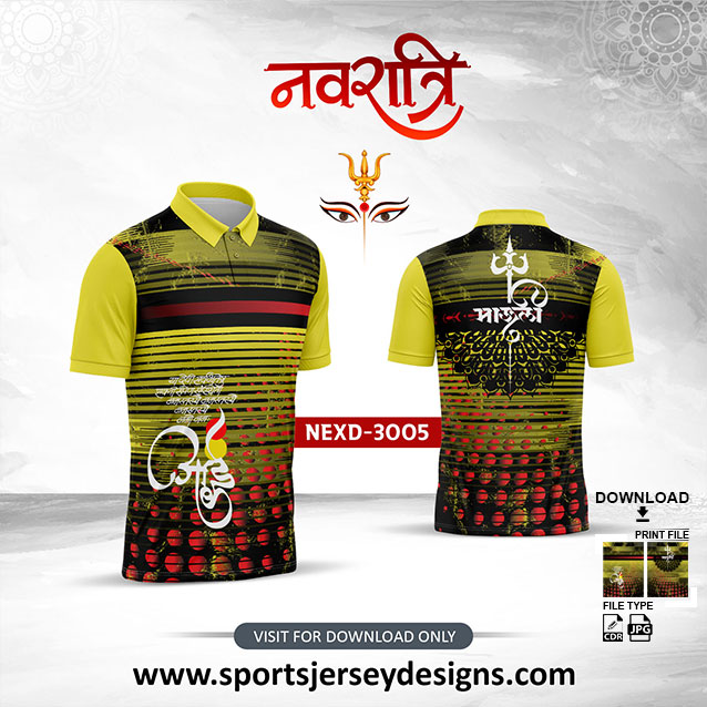 NEXD-3005 Navaratri Festival Design for Sublimation Print With The Combination Of Yellow And Black Color