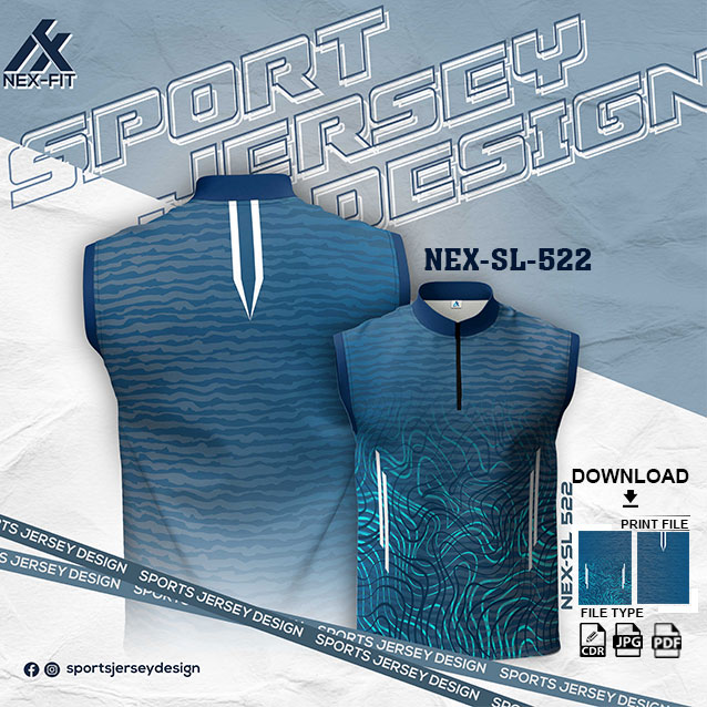 NEX-SL-522-BLUE AND FIROZI COMBINATION SPORTSWEAR SUBLIMATION JERSEY DESIGN