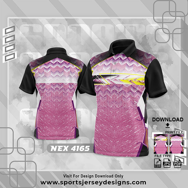 NEX-4165-PINK,WHITE AND BLACK SPORTSWEAR SUBLIMATION JERSEY DESIGN