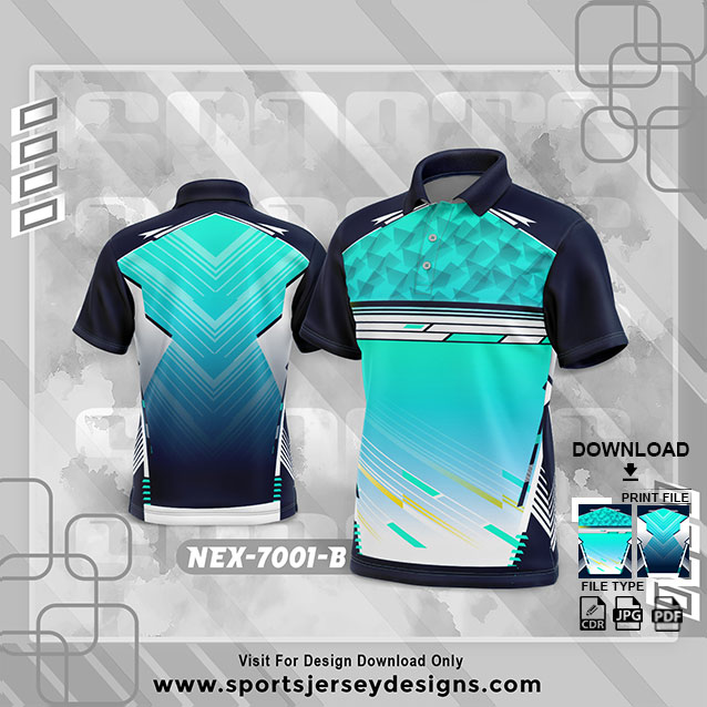 NEX-7001-B-FIROZI BLUE,NAVY BLUE SPORTSWEAR SUBLIMATION JERSEY DESIGN